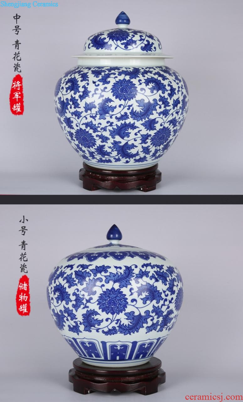 Of 331 hand-painted porcelain jingdezhen ceramics storage barrel ricer box 20 jins 40 catty cylinder altar pickles pickled meat tank of water