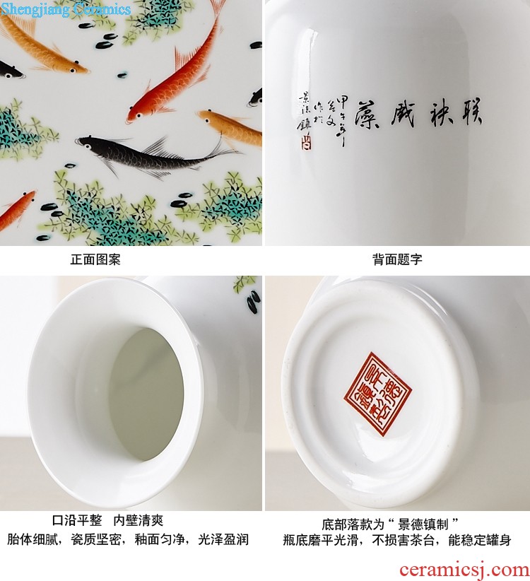 Jingdezhen ceramics famous hand-painted design hotel TV sitting room ark of large vases, furnishing articles large red