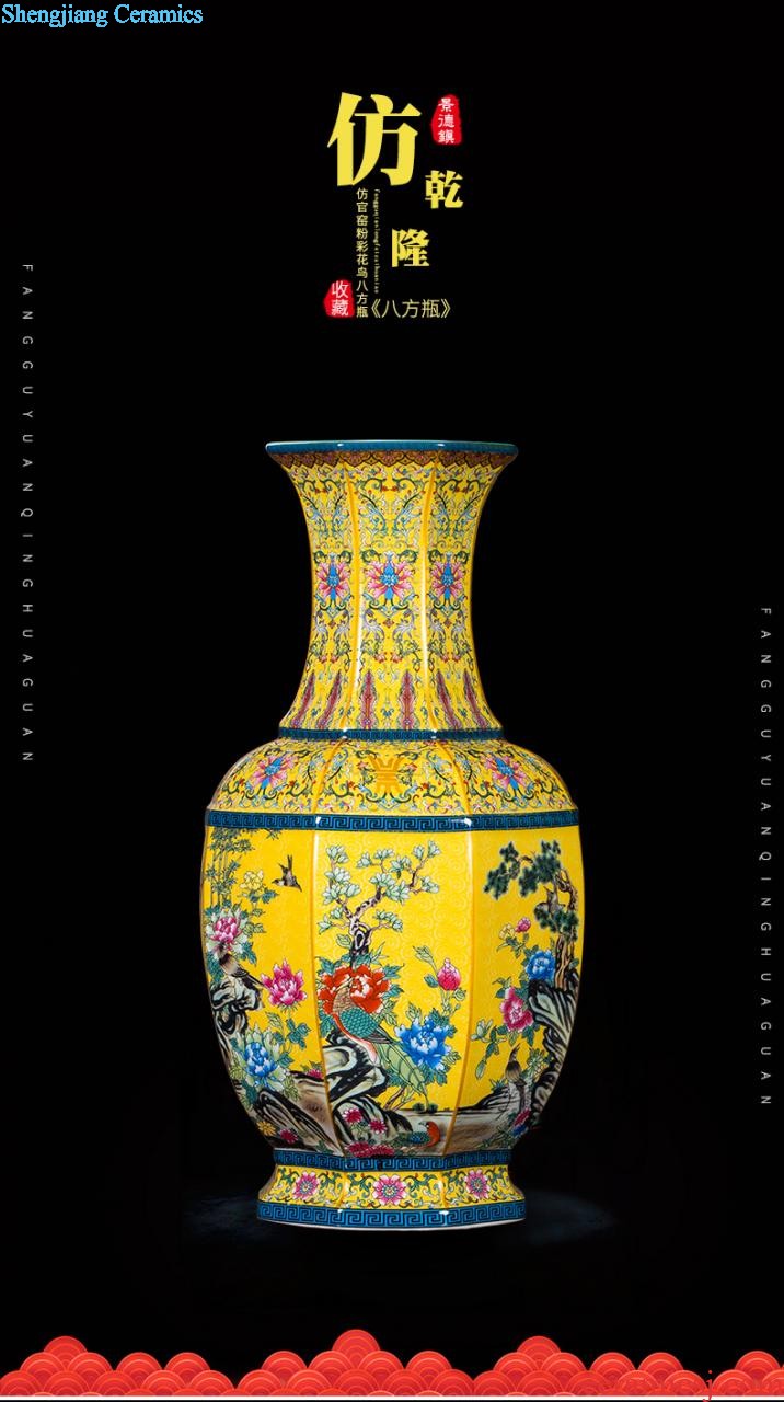 Jingdezhen ceramic hand-painted vases, flower arranging beaming new living room TV cabinet decoration of Chinese style household furnishing articles