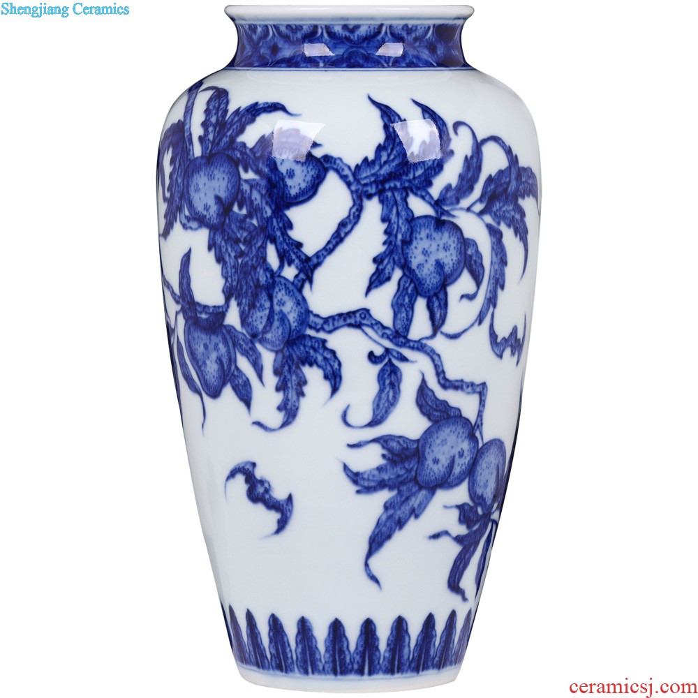 Jingdezhen ceramics vase furnishing articles imitation Ming xuande blue hand-painted sea dragon mei bottles of home decoration