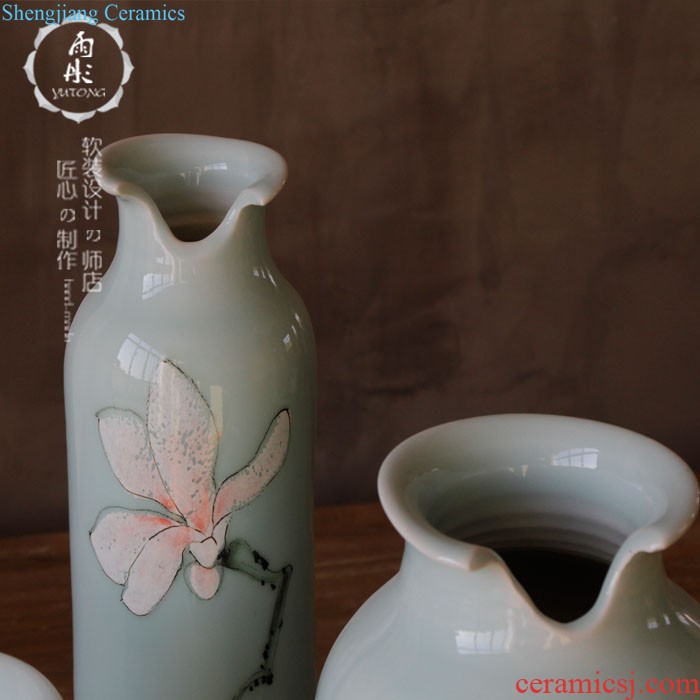 Rain tong home | jingdezhen ceramics Green landscape creative caddy household decoration porcelain