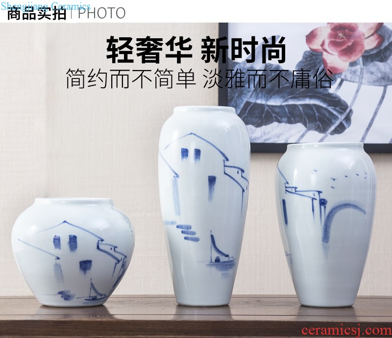 Jingdezhen ceramic hand-painted vases, dried flowers flower arrangement sitting room TV ark of new Chinese style household adornment handicraft furnishing articles