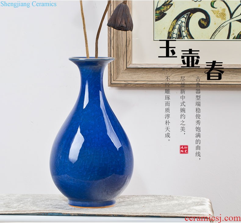 Jingdezhen ceramics vase imitation qianlong colored enamel vase retro flower arranging place Chinese style household ornaments