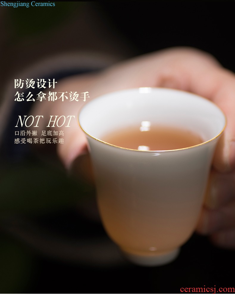 Jizhou kiln konoha temmoku kunfu tea glass ceramic sample tea cup big bowl master cup single cup lamp cup