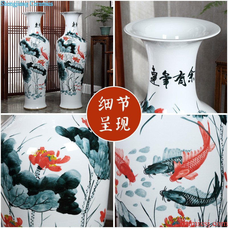 Jingdezhen ceramics Gold dragon pattern of blue and white porcelain vase Modern living room handicraft decorative furnishing articles