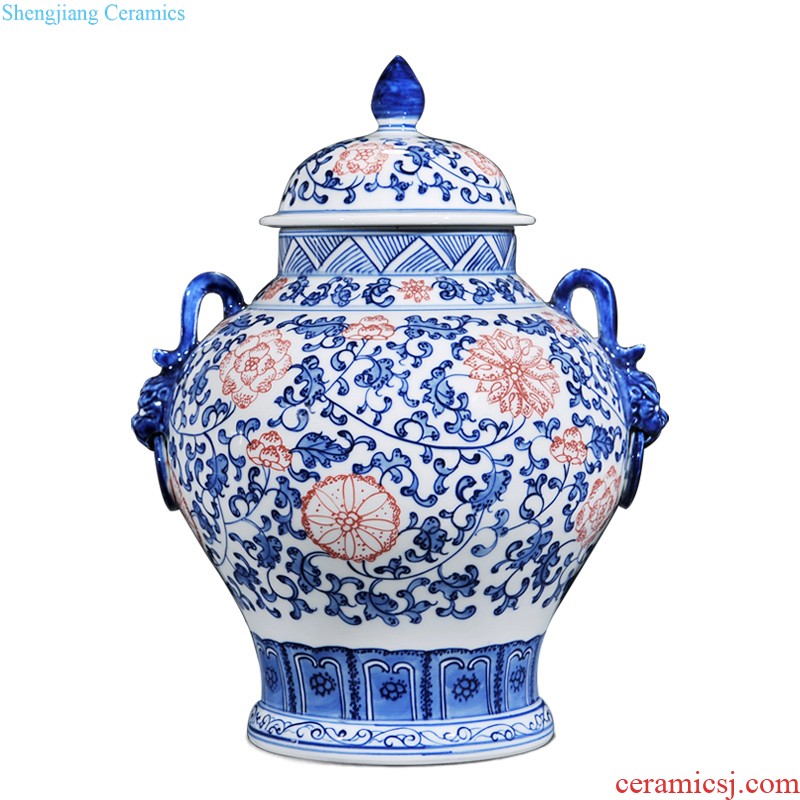 Jingdezhen ceramics hand-painted big sitting room bedroom vase decoration new Chinese style household decorative furnishing articles of marriage