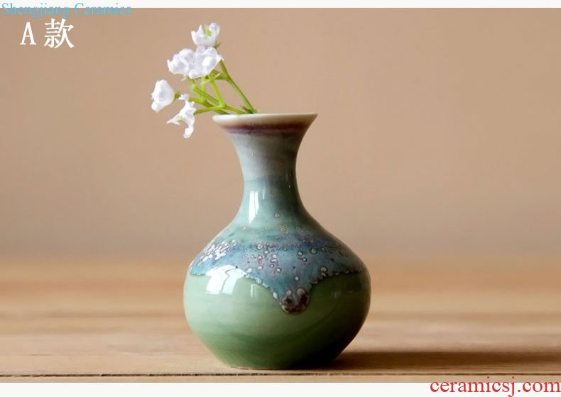 Jingdezhen porcelain pot hand-painted scenery zen model metal accessories decorative crafts vase furnishing articles sitting room