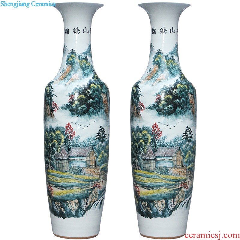 Jingdezhen ceramic hand-painted peony of large vases, sitting room of Chinese style household hotel courtyard decorations furnishing articles