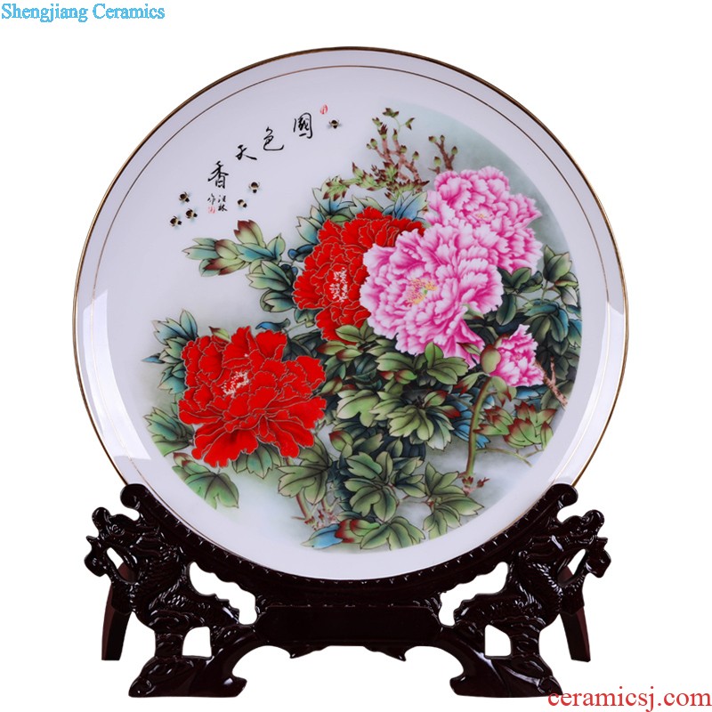 Jingdezhen ceramics landing a large vase hand-painted lotus furnishing articles villa hotel decoration crafts are sitting room