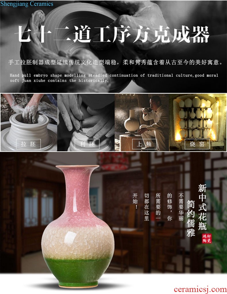 Jingdezhen ceramics and exquisite knife clay in successive years than hand-painted enamel vase furnishing articles of modern home decoration