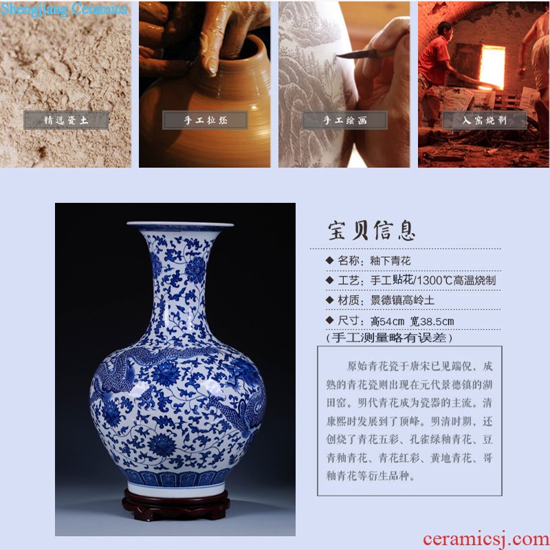 Jingdezhen ceramics handicraft sitting room be born big vase flower arranging Chinese style household adornment furnishing articles TV ark