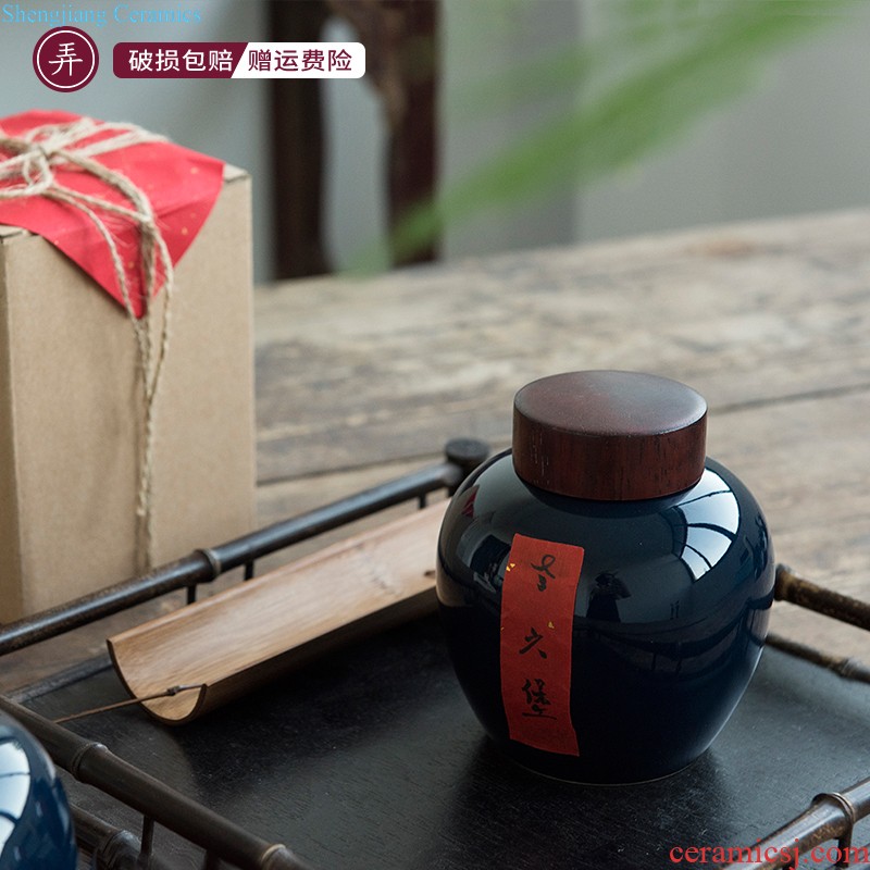 Ji blue glaze kung fu tea set a single tea cup pure manual large offerings blue master cup single cup of jingdezhen ceramics