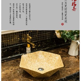 Koh larn square lavabo square lattice qi stage basin golden flowers sanitary ware art basin basin ceramic lavatory basin