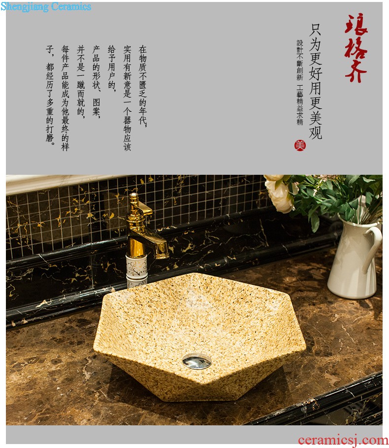 Koh larn square lavabo square lattice qi stage basin golden flowers sanitary ware art basin basin ceramic lavatory basin