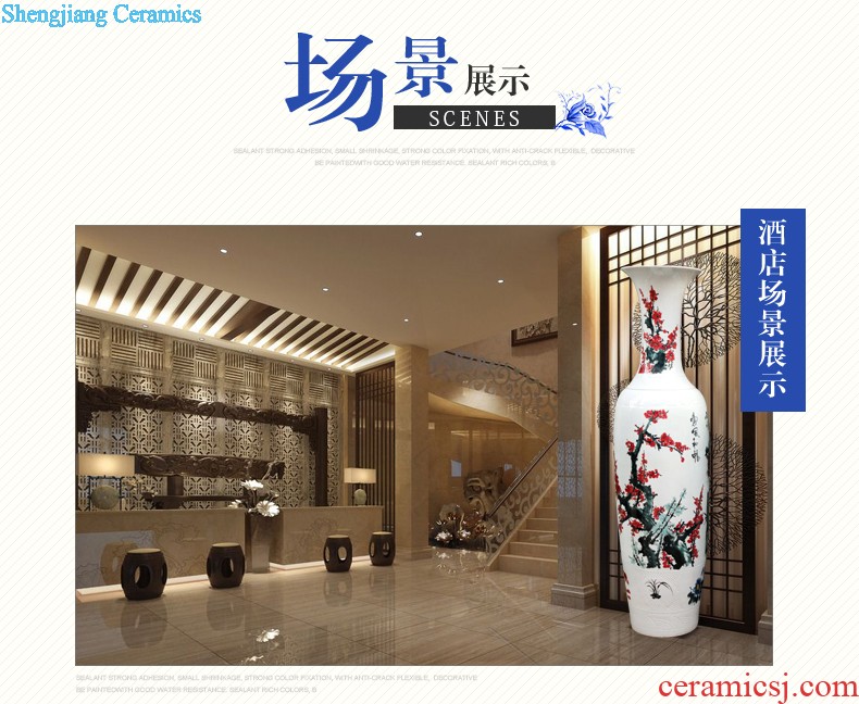 E088 jingdezhen ceramic Chinese red festival in extremely good fortune of large vases, sitting room hotel decoration furnishing articles