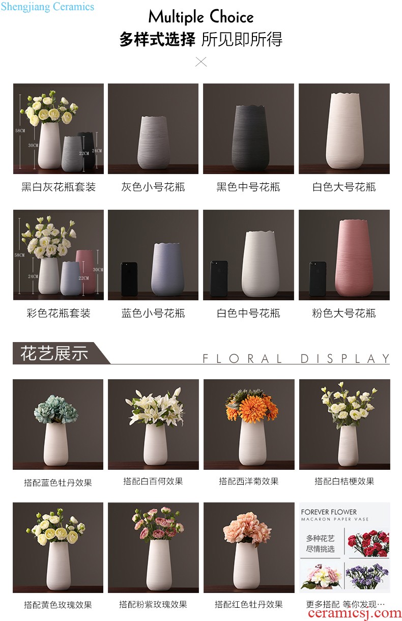 Vase furnishing articles flower arranging contracted sitting room small and pure and fresh household ceramic vase desktop Nordic flower vase decoration