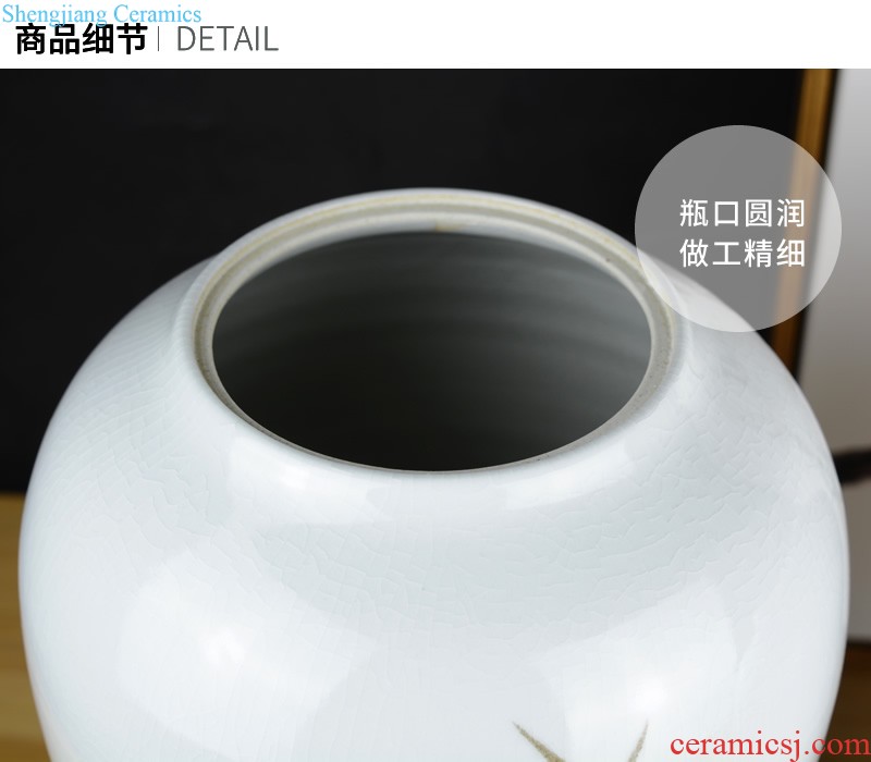 Jingdezhen ceramic Mediterranean style blues blue vase three-piece sitting room is contracted flower adornment furnishing articles