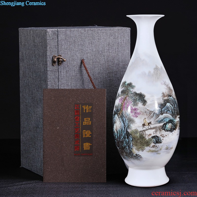 Jingdezhen ceramics Dong-ming li pastel vases, flower receptacle Khe sanh leisure Home sitting room handicraft furnishing articles