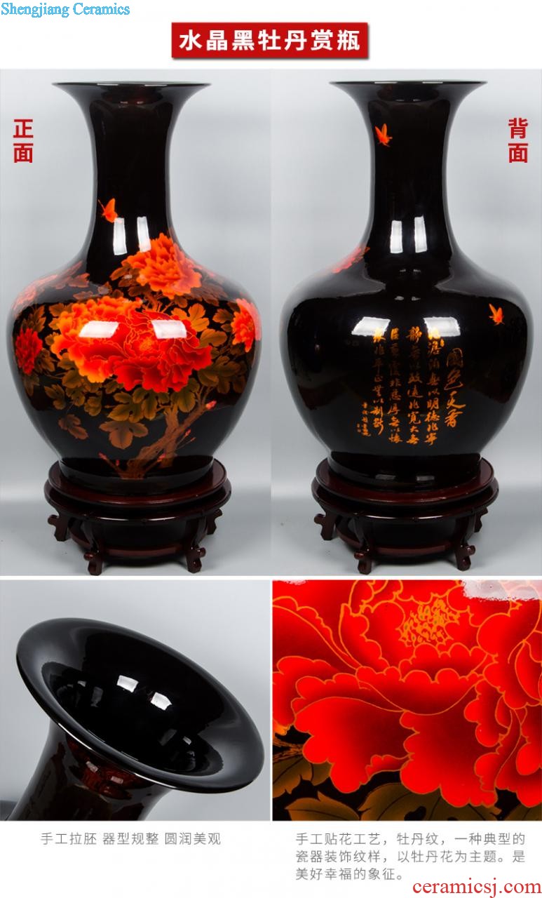 Jingdezhen ceramics high vases, flower arranging ruby red bottle gourd landing place large e084 sitting room porch decoration