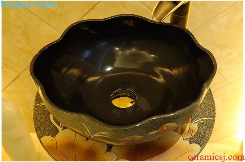 Koh larn, qi of jingdezhen ceramic art basin mop mop pool glaze ChiFangYuan mop pool fire lotus 35 cm diameter