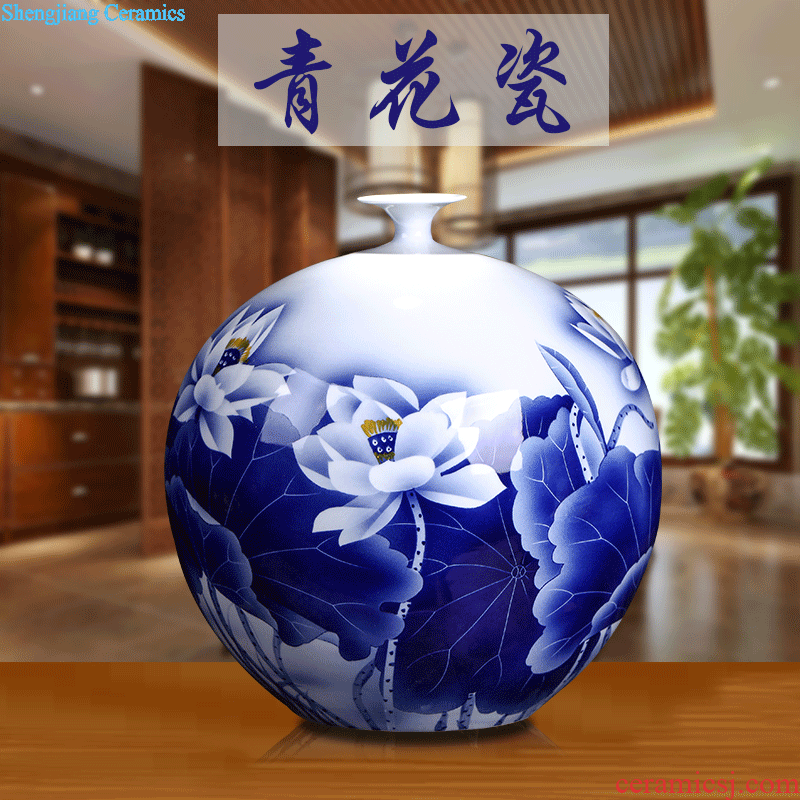 White vase jingdezhen ceramic furnishing articles flower arranging machine accessories dried flowers small sitting room dining-room decorate household decoration