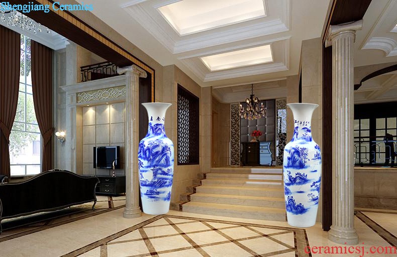 Jingdezhen ceramic hand-painted hand-carved peony vases of dry flower arranging home sitting room porch decoration furnishing articles