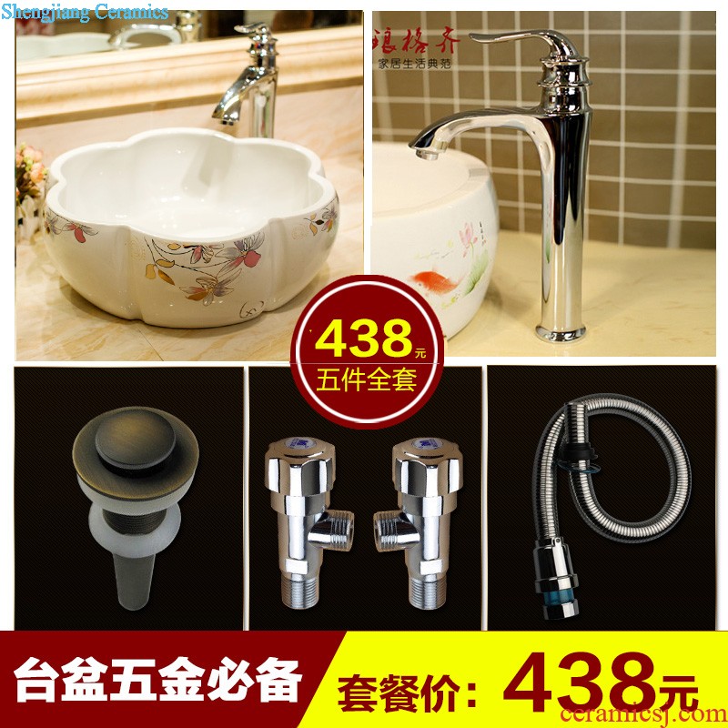 Koh larn tile neat package mail archaize of jingdezhen ceramic art basin of the basin that wash a face lavatory basin A060 on stage