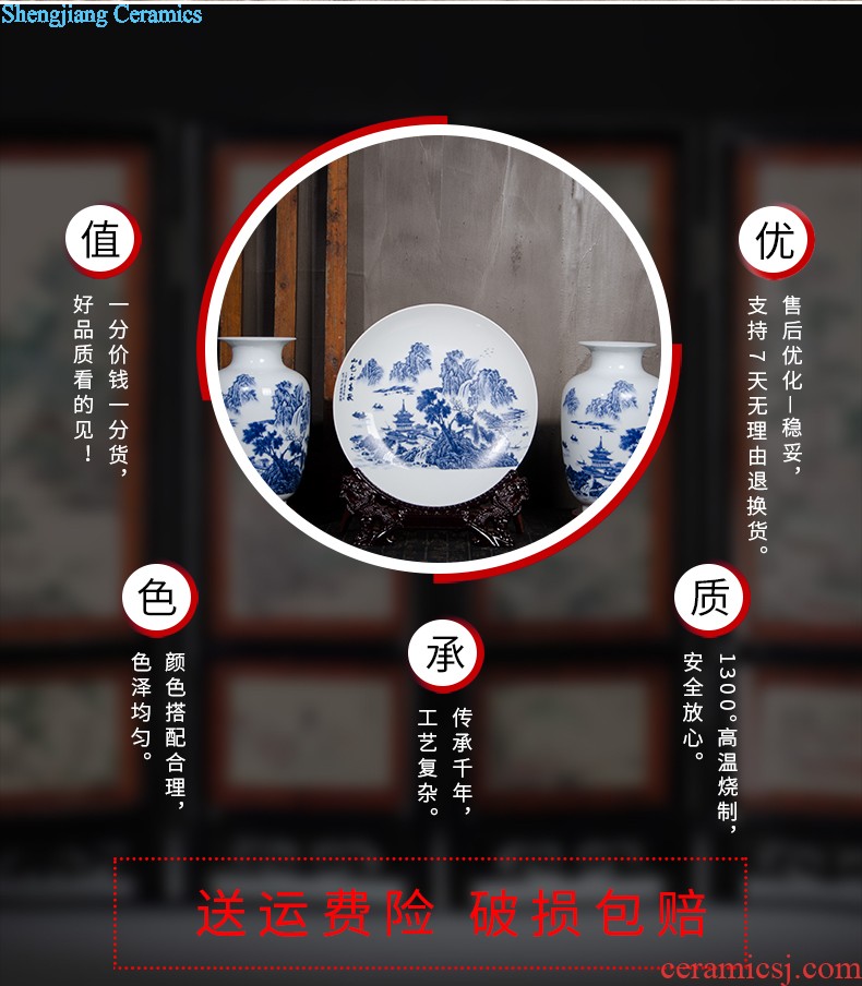 Jingdezhen ceramics China red crystal glaze of large vases, modern living room home decoration handicraft furnishing articles