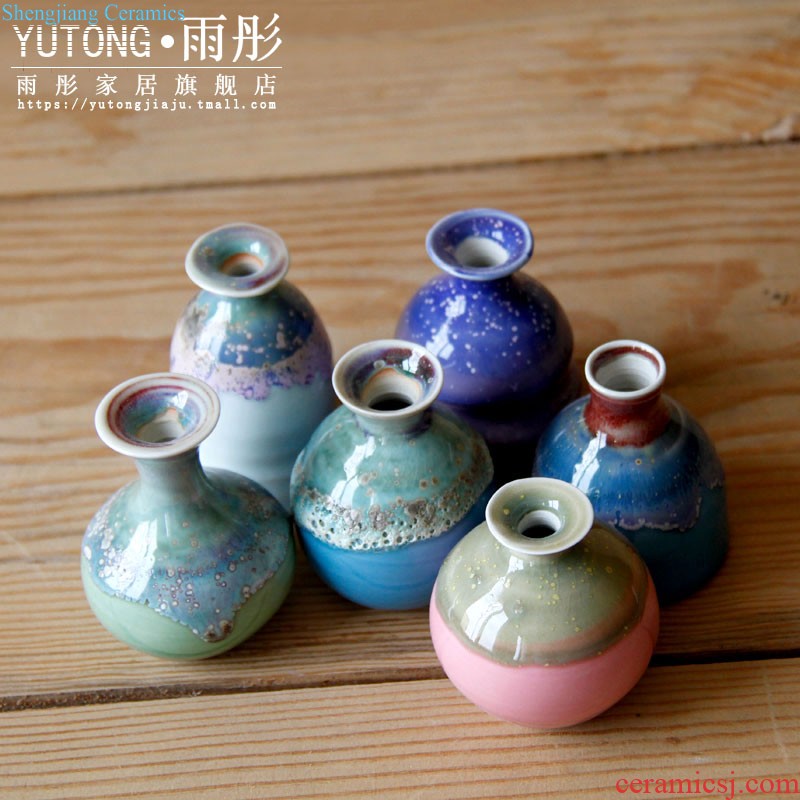 Jingdezhen porcelain pot hand-painted scenery zen model metal accessories decorative crafts vase furnishing articles sitting room