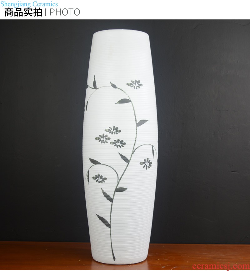 Jingdezhen ceramics medium snow fishtail vase flower arrangement sitting room decoration handicraft furnishing articles at home