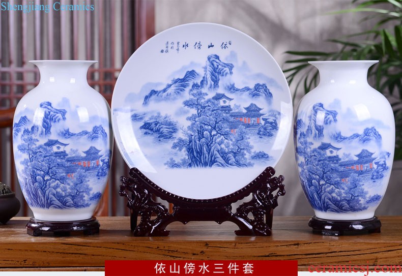 Blue and white porcelain vase furnishing articles sitting room flower arranging Chinese jingdezhen ceramics hand-painted antique porcelain home decoration