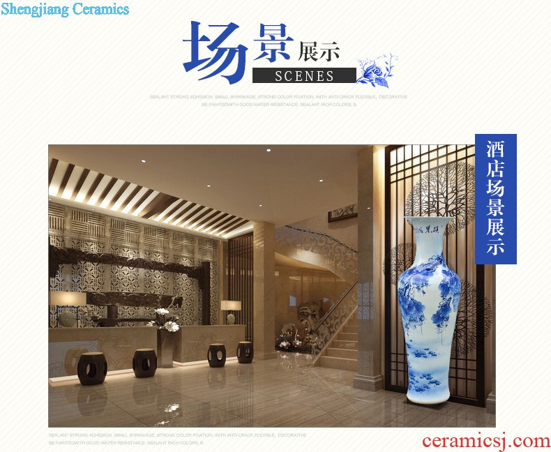 Jingdezhen ceramics China red tie up branches of large vases, modern home sitting room place hotel hc - 073