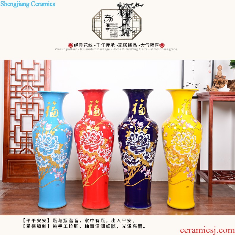 Jingdezhen ceramics three-piece vase modern Chinese style household sitting room porch decoration crafts are arranging flowers