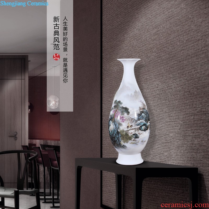 Jingdezhen ceramics Dong-ming li pastel vases, flower receptacle Khe sanh leisure Home sitting room handicraft furnishing articles