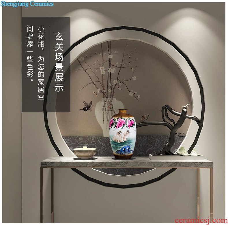 Jingdezhen ceramic floor big vase archaize hand-carved yueyang sitting room adornment is placed opening gifts