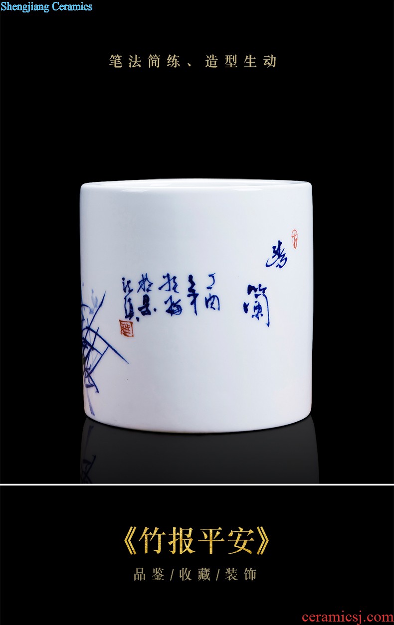 Jingdezhen ceramics hand-painted color ink every year more than the French vase hotel family sitting room adornment is placed