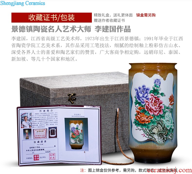 Jingdezhen ceramics famous hand-painted flower arranging device of blue and white porcelain vase furnishing articles rich ancient frame sitting room decoration