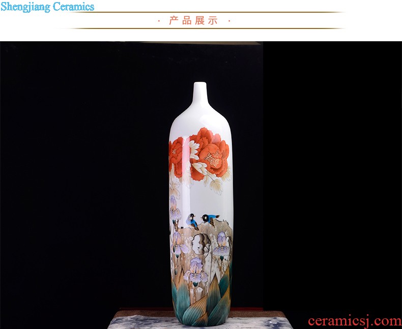 Master of jingdezhen ceramics hand-painted scenery of blue and white porcelain vase antique Chinese style classical sitting room adornment is placed