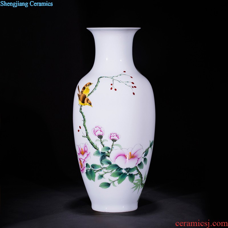 E089 jingdezhen ceramics China red festival of large vase in extremely good fortune sitting room place wedding decoration