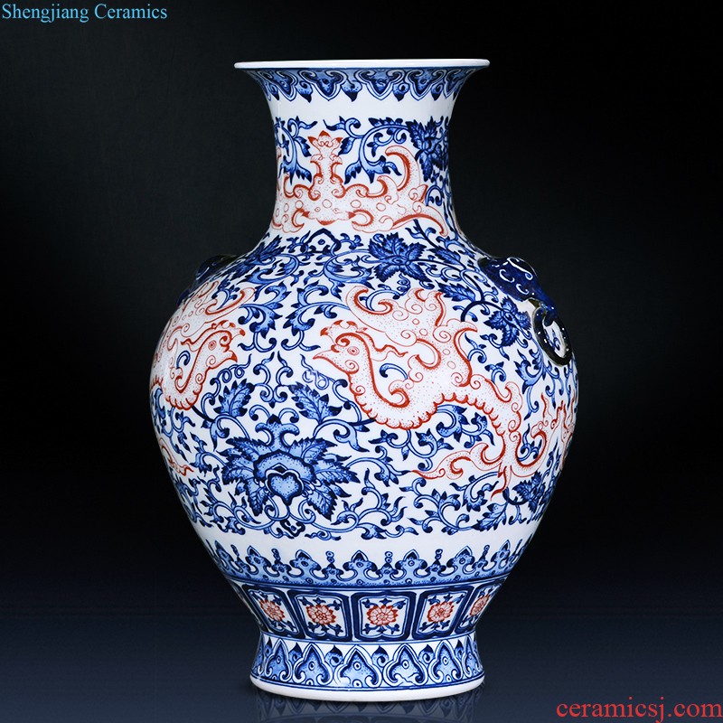 Jingdezhen ceramics vase hand-painted thin foetus gift porcelain flower arranging, furnishing articles of new Chinese style home sitting room adornment