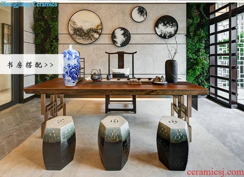 Famous master of jingdezhen ceramics hand-painted thin foetus vases, flower arrangement of modern Chinese style home sitting room adornment is placed