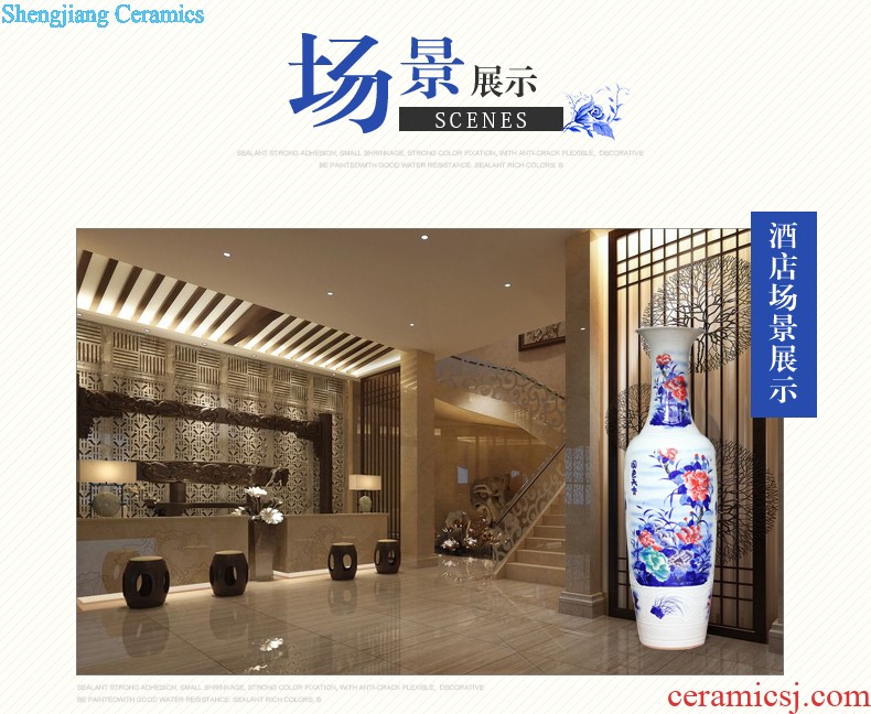 Jingdezhen ceramics hand-painted creative Chinese big vase home sitting room adornment is placed large landing crafts