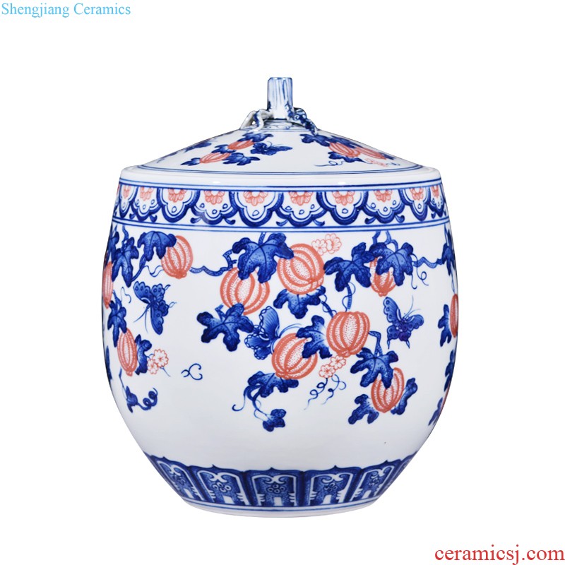 Jingdezhen ceramics hand-painted heavy pastel large caddy prosperous ITO sitting room adornment collection furnishing articles