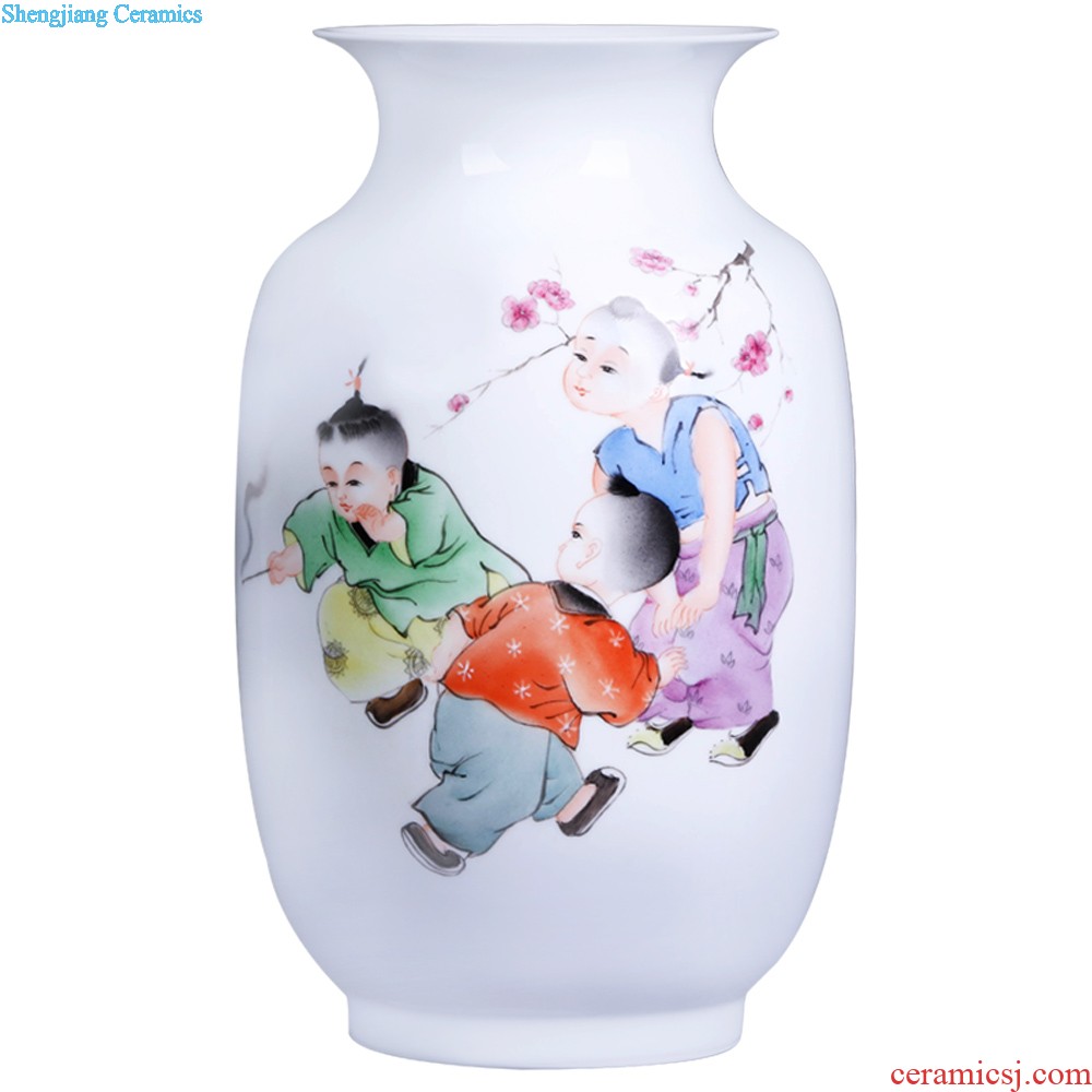 Jingdezhen ceramic Lrene hand-painted a heron of blue and white porcelain lotus vase flowers Vogue to live in the sitting room furnishing articles