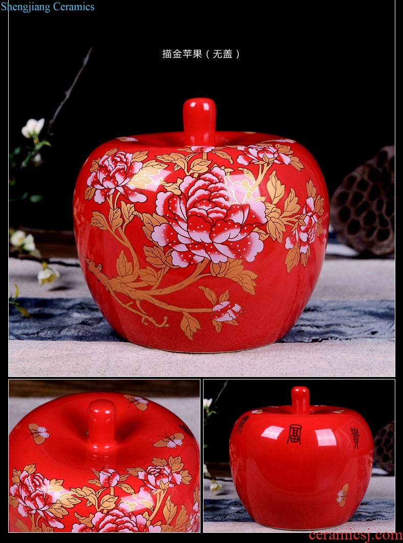 Jingdezhen ceramics China red longfeng f egg vase furnishing articles sitting room put vase modern home decoration