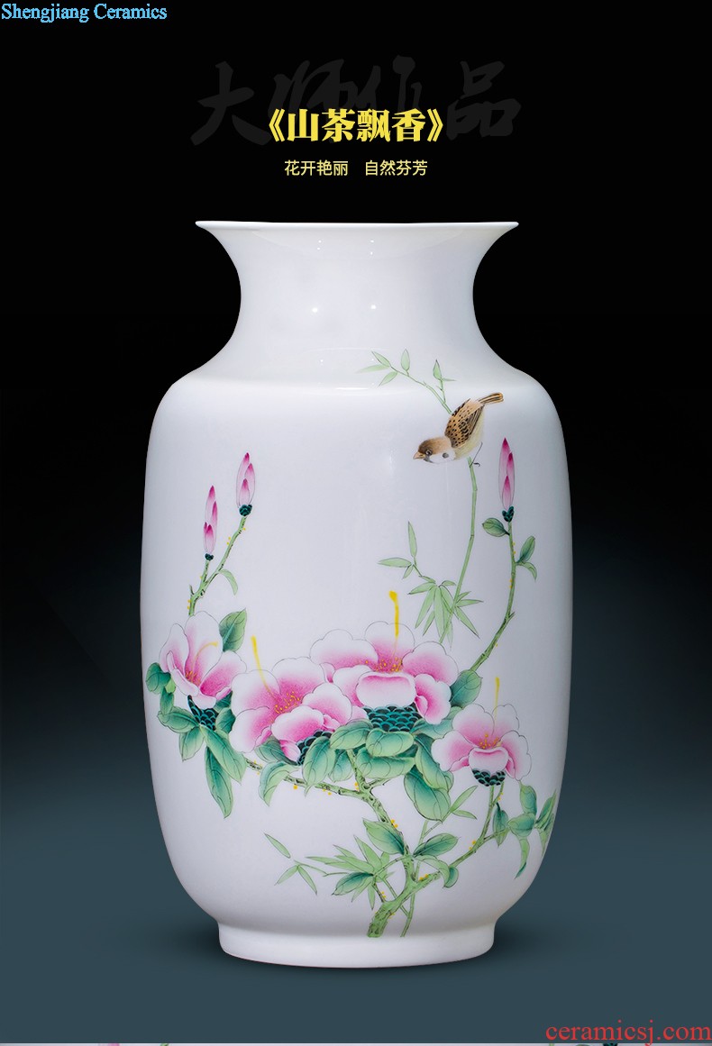 Hand draw archaize yuan blue and white porcelain of jingdezhen ceramics under the big vase plum bottle Xiao Heyue after han xin furnishing articles in the living room