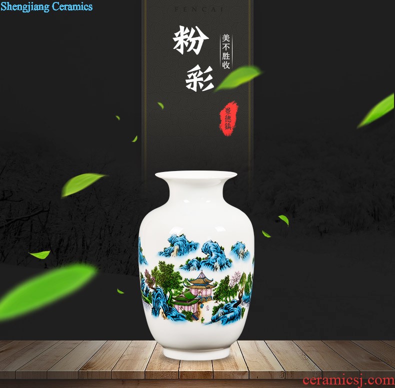 Famous jingdezhen ceramics powder enamel vase flower arranging place Chinese style household living room TV cabinet decoration process