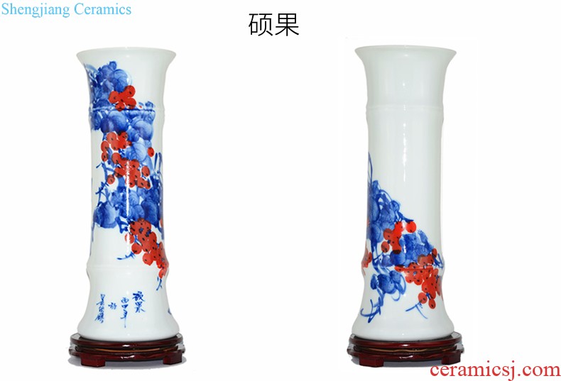 Jingdezhen ceramic blue and white porcelain vase furnishing articles sitting room of Chinese style restoring ancient ways is the dried flower arrangement home home decoration