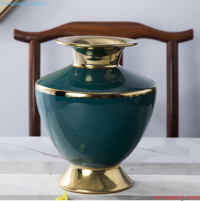 Jingdezhen ceramics Manual celadon vase Chinese style restoring ancient ways of sitting room rich ancient frame home furnishing articles