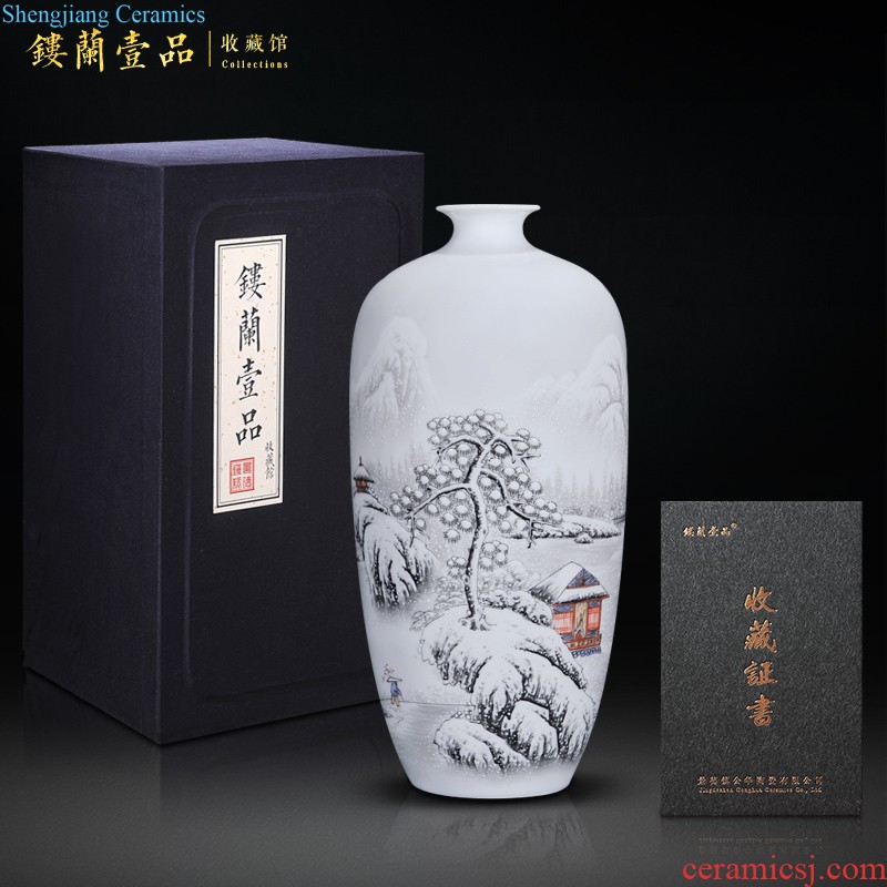 Jingdezhen ceramics flower arranging large vases, new Chinese style porch sitting room the bedroom TV ark wedding decorations furnishing articles